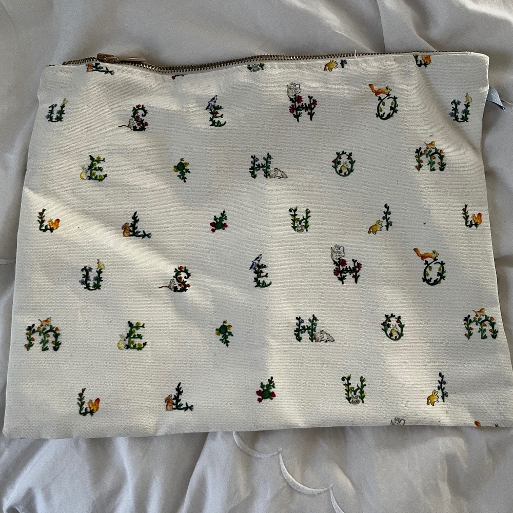 Hill House Home Large Cotton Pouch Alphabet pattern